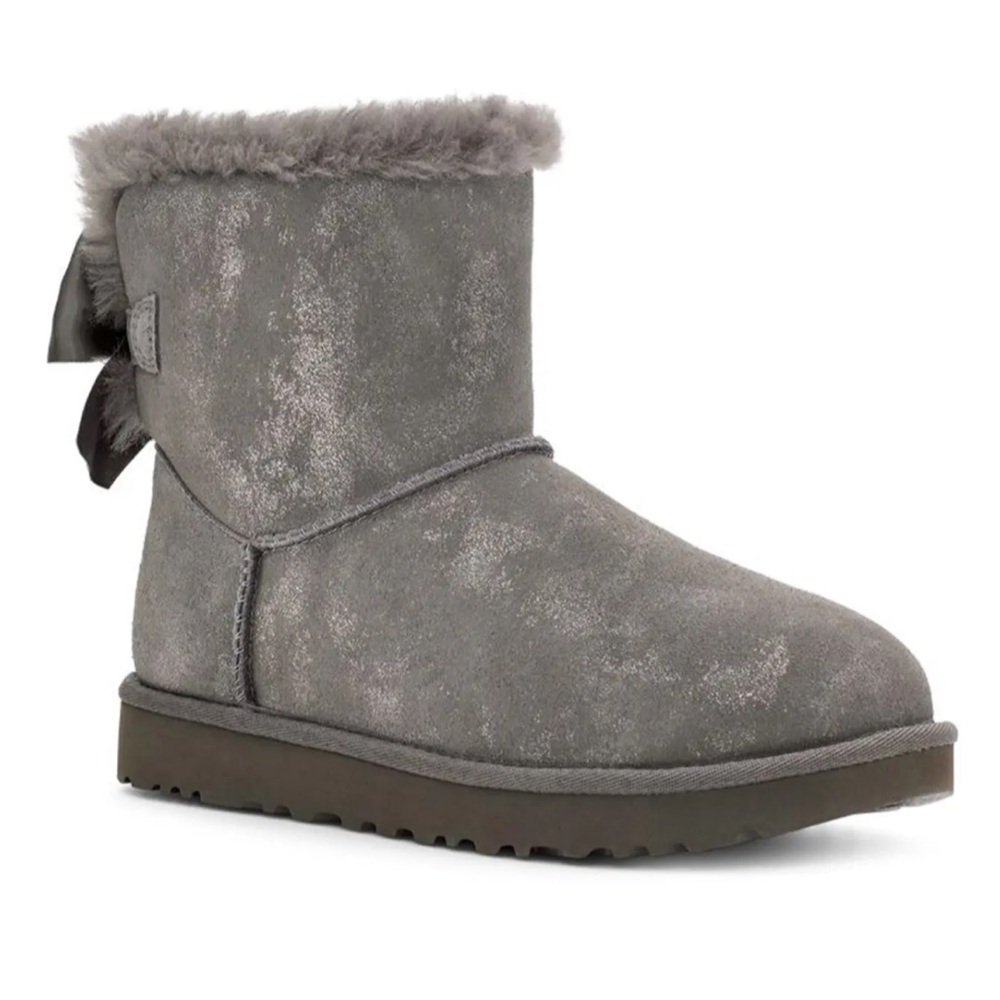 UGG® Mini Bailey Bow Glimmer Faux Fur Lined Boot
GREY